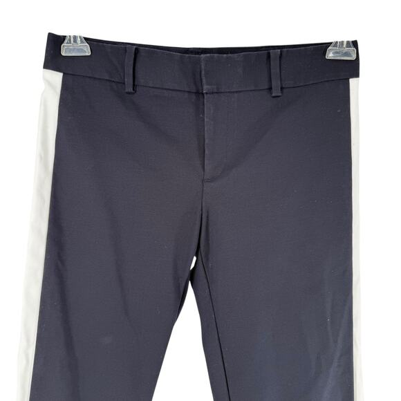 Club Monaco Pants Sarah Tuxedo Stripe Dress Pants Size 2 Navy Blue Classic Chic - Picture 3 of 8